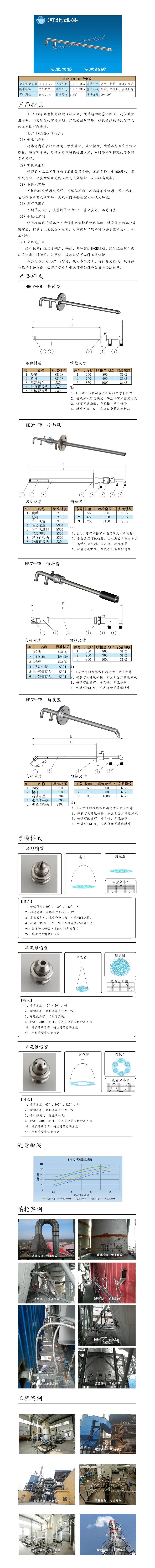 為您提供HBCY-FM-脫硝噴槍保護(hù)套、噴槍參數(shù)、材質(zhì)尺寸介紹，流量分布圖、扇形空心錐俯視圖介紹，以及霧化視頻介紹，更多詳細(xì)內(nèi)容盡在河北誠譽(yù)！